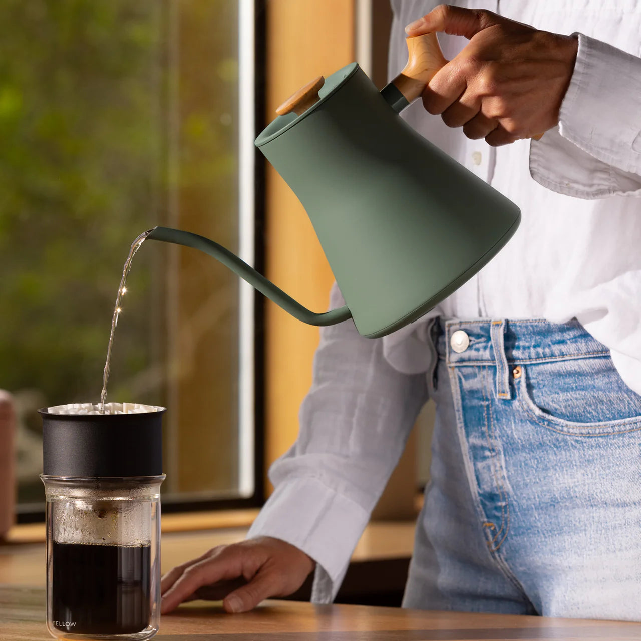 FELLOW STAGG EKG ELECTRIC POURING KETTLE | SMOKE GREEN