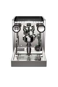 Rocket Appartamento Black espresso machine front view.