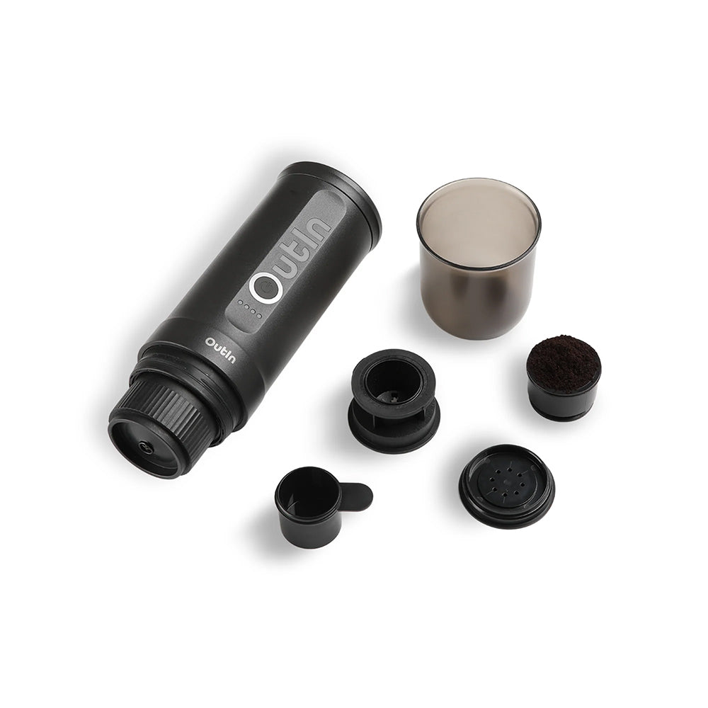 OutIn Traveler Nano Portable Espresso-Machine Gift Set (Space Grey)