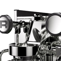 Rocket Appartamento Black espresso machine detail view.