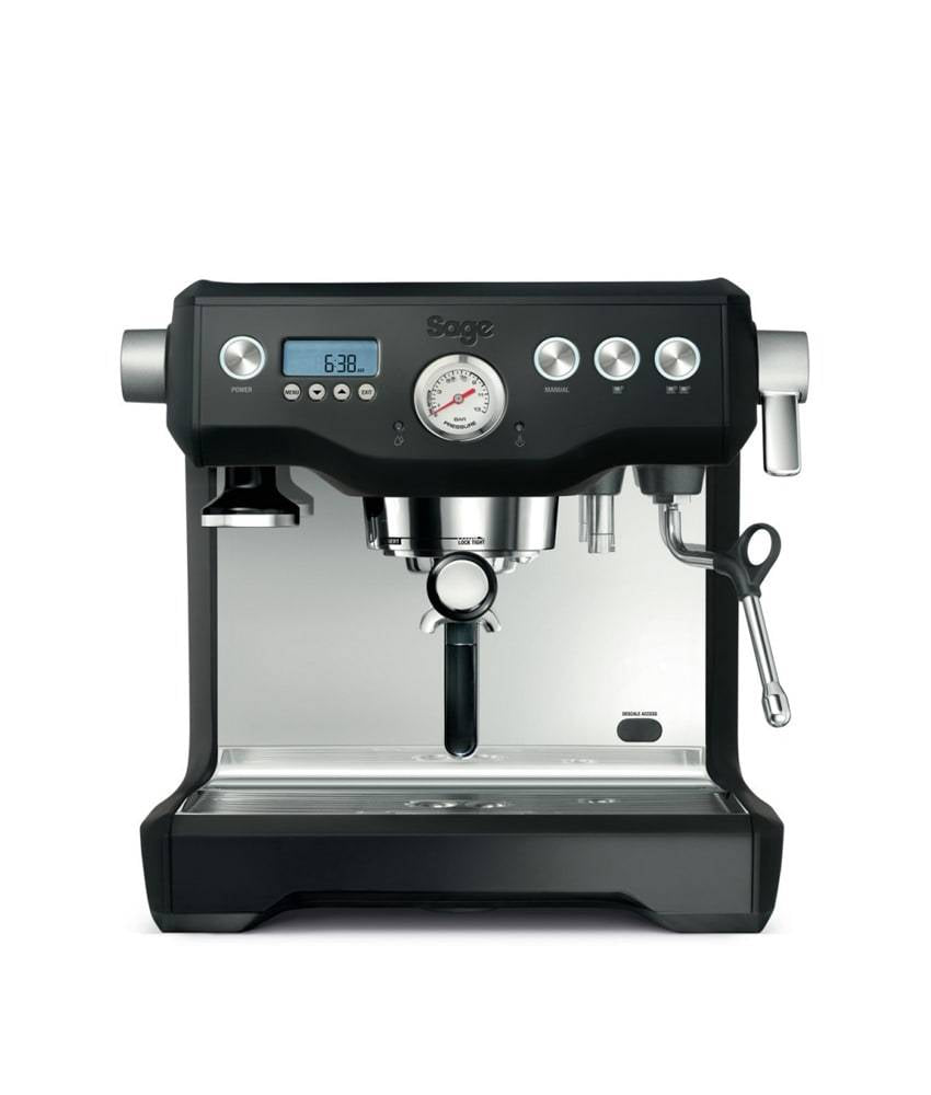 Sage The Dual Boiler Black Truffle Espresso Machine front view